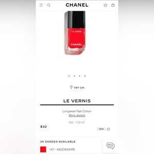 NWT Chanel Le Vernis Nail Colour 147 Incendiaire